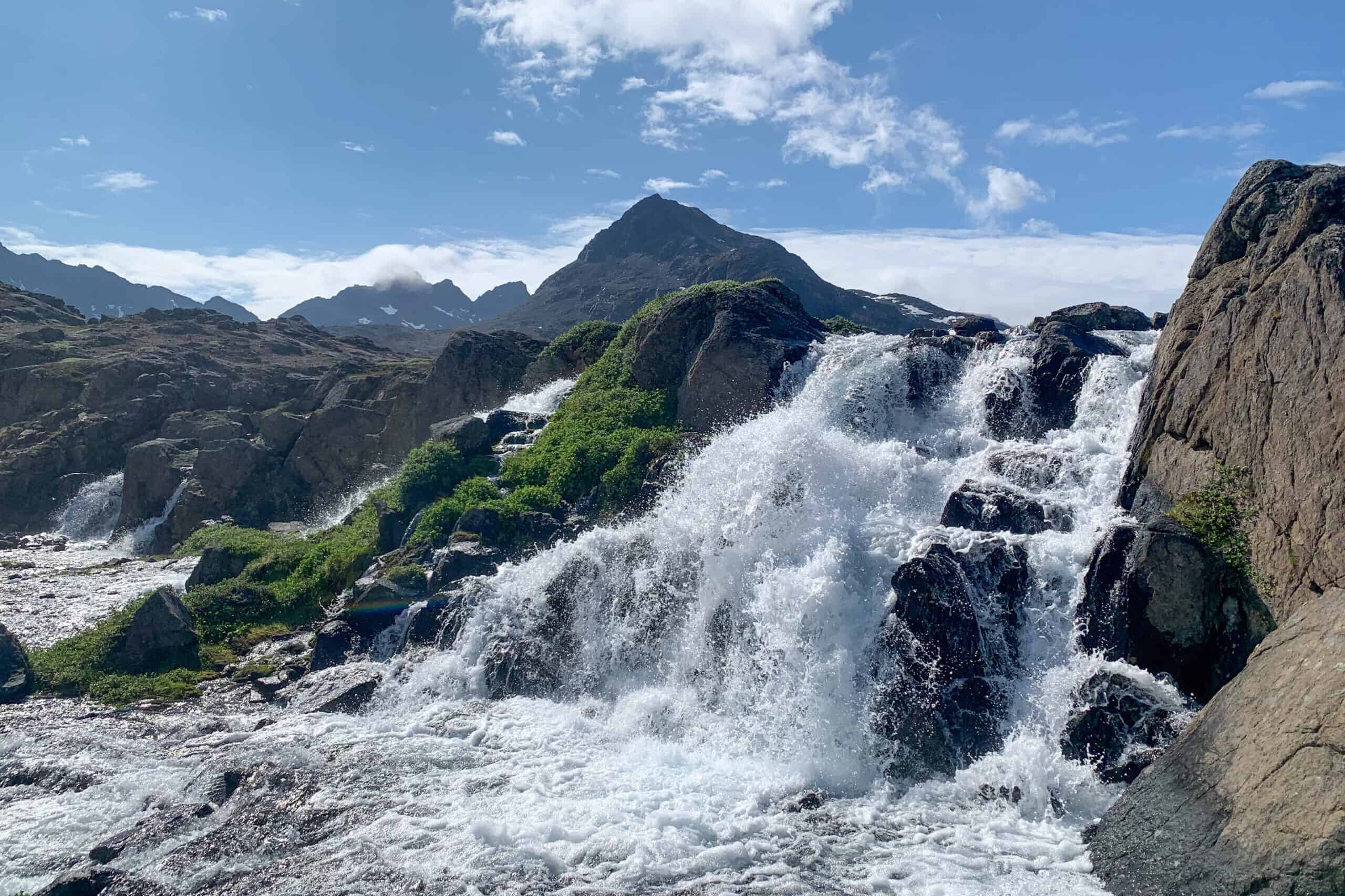 Backcountry waterfall in the Flower Valley